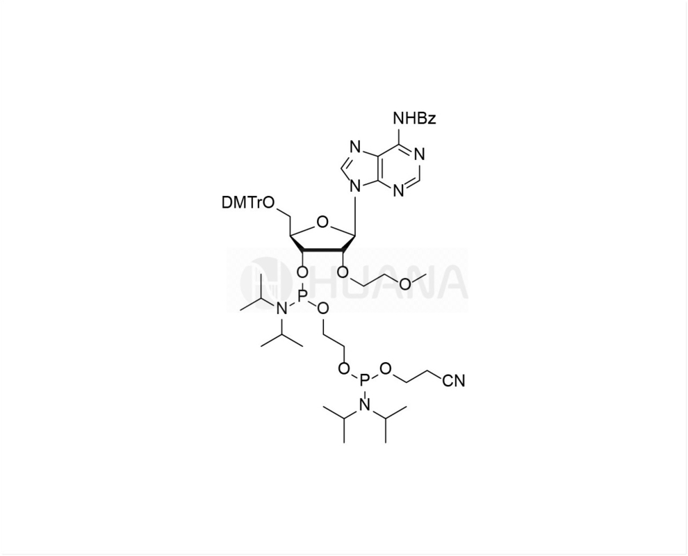 DMTr-2'-O-MOE-rA(Bz)-3'- ((2-cyanoetoksy) ((diizopropylamino) fosforamidyt) - etylo-diizopropylofosforamidyt