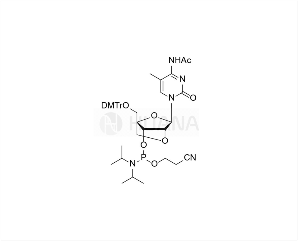 DMTr-2'-O-4'-C-Locked-5-Me-rC(Ac)-3'-CE-Fosforamidyt