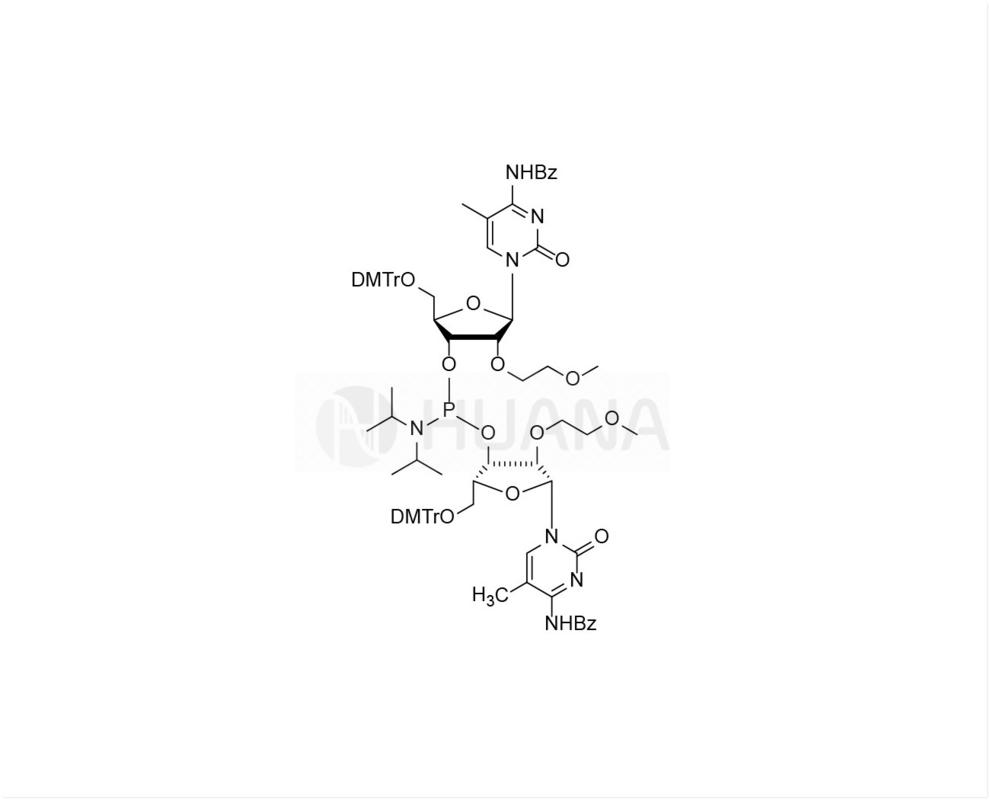 Bis(5'-O-DMTr-2'-O-MOE-5-Me-rC(Bz)-3'-oksy)-diizopropylofosforamidyt